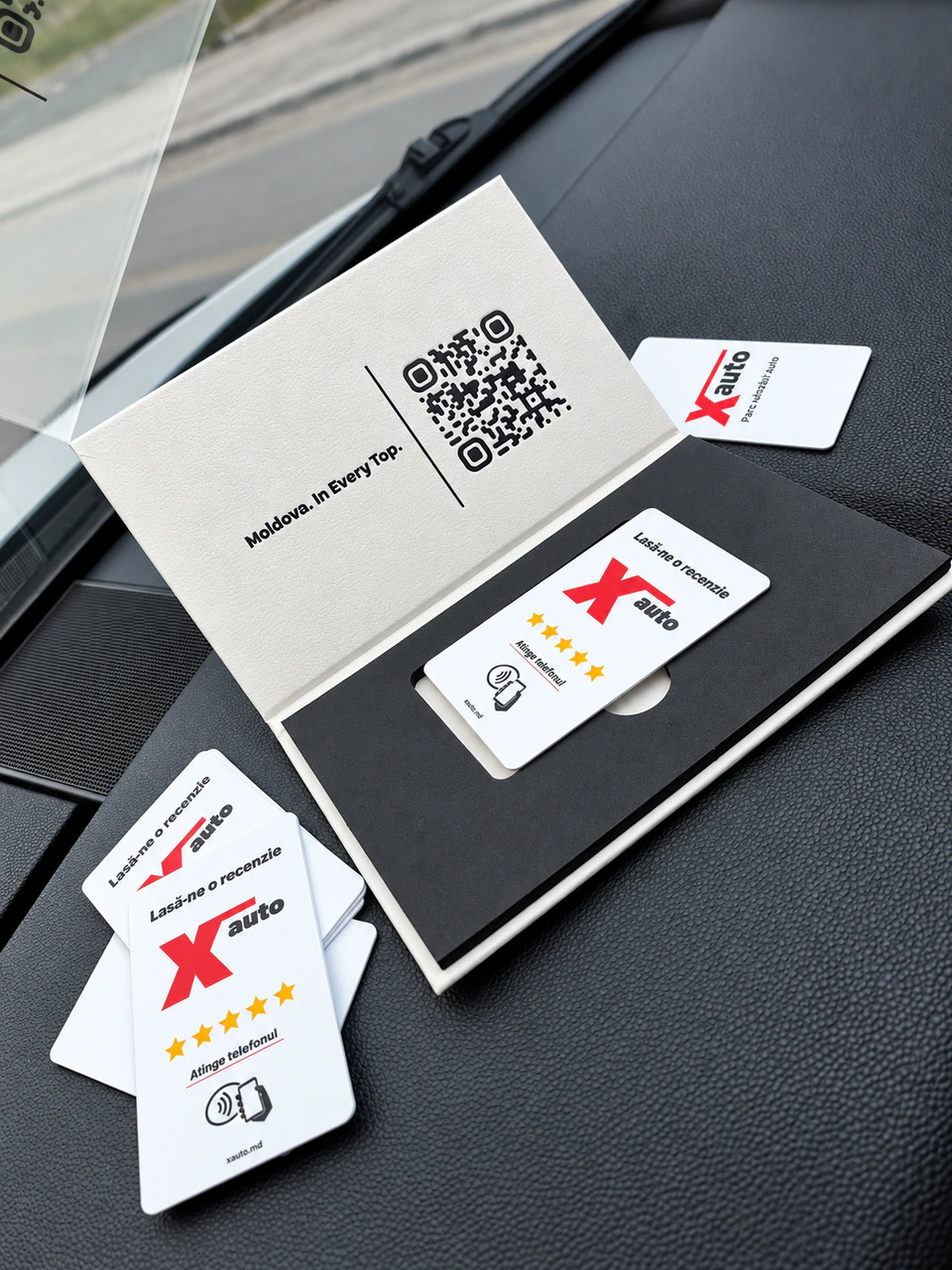 Xauto.md: Carduri NFC și QR pentru recenzii Google.